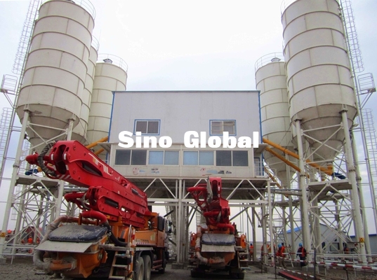 줌리언 HZS180 콘크리트 계량 장치 205KW 발전소 180 M3/H 능력
